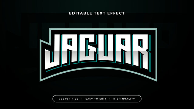Green and black and white jaguar 3d editable text effect - font style