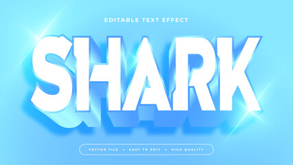 White and blue shark 3d editable text effect - font style