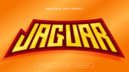 Yellow orange and red jaguar 3d editable text effect - font style © QalamVision
