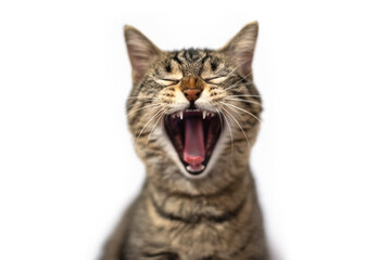 cute yawn cat - obrazy, fototapety, plakaty