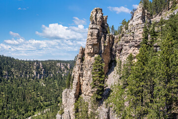 Fototapeta na wymiar Spectacular rock formations on the Spearfish Canyon Scenic Byway - South Dakota Black Hills