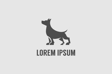 Abstract silhouette dog vector image logo template