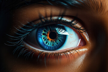 Fototapeta premium The youngster's eyes widen in awe, capturing the fascination of discovering something new. Concept of curiosity and exploration. Generative Ai.