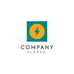 Electric power industrial rounded squire logo design timeless emblem brand identity logotype abstract minimalist monogram typography vector editable