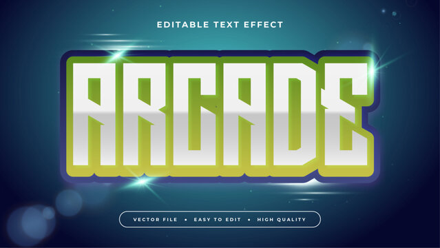 Blue green and white arcade 3d editable text effect - font style