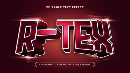 Red and white r tex 3d editable text effect - font style - obrazy, fototapety, plakaty