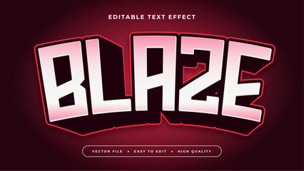 Red and white blaze 3d editable text effect - font style