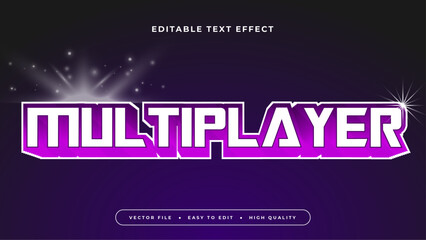 Purple violet and white multiplayer 3d editable text effect - font style