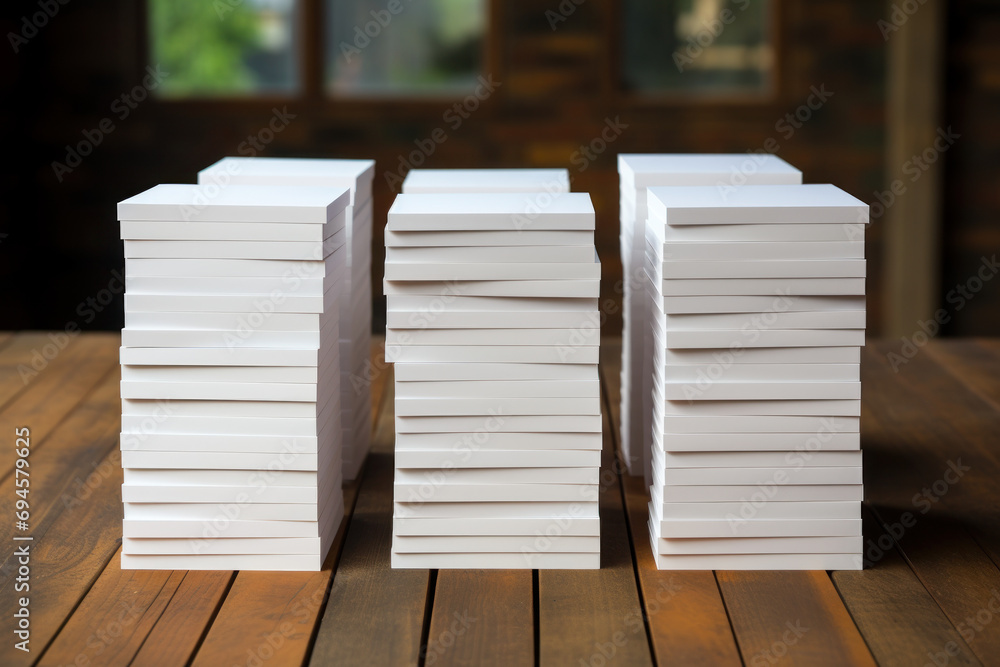 Poster a series of blank index cards, organized and ready for note-taking, symbolizing preparation and orga