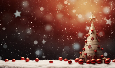 Christmas tree in the snow banner