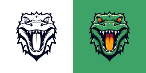 Fototapeten crocodile mascot logo, illustration, vector © Satoru