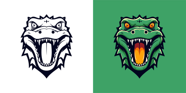 crocodile mascot logo, illustration, vector