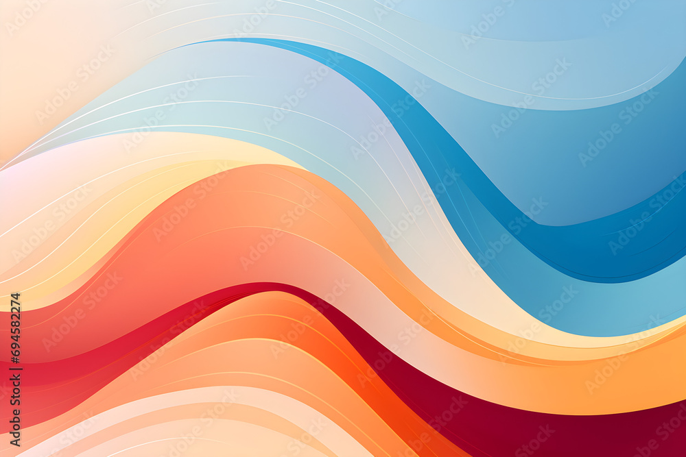 Wall mural abstract relaxing tranquil wavy background with soft flowing waves