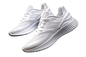 White running sneakers. Cut out on transparent
