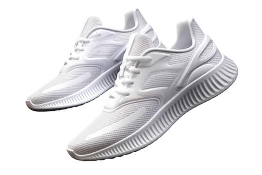 White running sneakers. Cut out on transparent