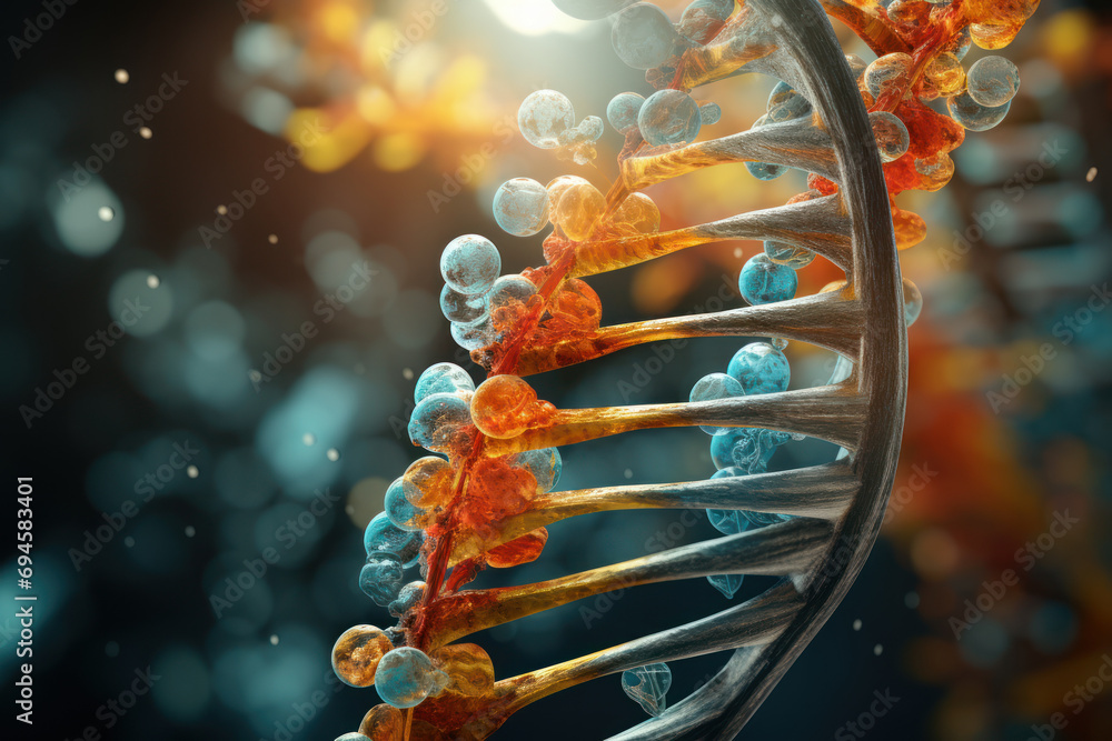 Poster an illustration of epigenetic modifications, highlighting the environmental factors that can influen