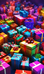 Christmas gifts colorful cool boxs background, wallpapers