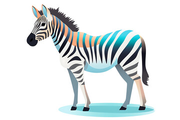 Vibrant Zebra, Soft Pop Style Art Piece