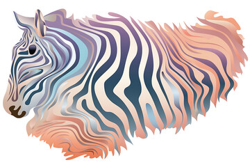 Vibrant Zebra, Soft Pop Style Art Piece