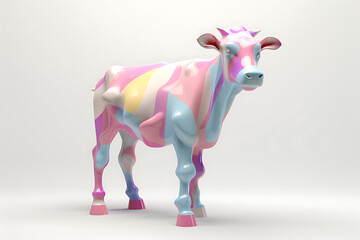 Soft Pop Style Artistic Cow