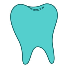 Flat line tooth. Vector illustration with healthcare theme and flat line vector style. Editable vector element.