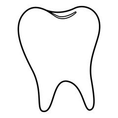Tooth line art. Vector illustration with healthcare theme and line art vector style. Editable vector element.