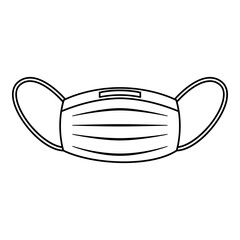 Medical mask line art. Vector illustration with healthcare theme and line art vector style. Editable vector element.