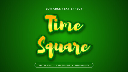 Yellow and green time square 3d editable text effect - font style