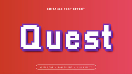 Obraz premium Colorful quest 3d editable text effect - font style