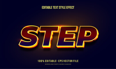 Editable text effect gradient shiny glowing gold color. Text style effect. Editable fonts vector files	