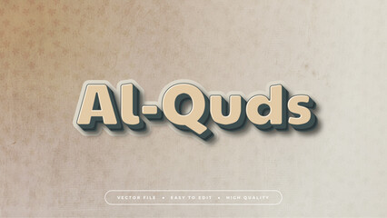 Brown green and cream al-quds 3d editable text effect - font style