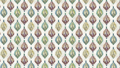 vintage seamless onion motif watercolor pattern, vector graphic resources