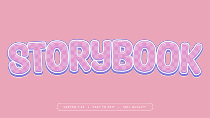 Purple pink and white storybook 3d editable text effect - font style