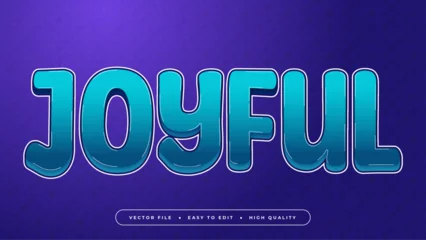 Tuinposter Purple green and white joyful 3d editable text effect - font style © QalamVision