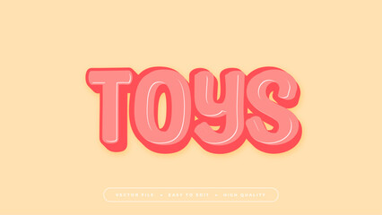 Pink white and yellow toys 3d editable text effect - font style