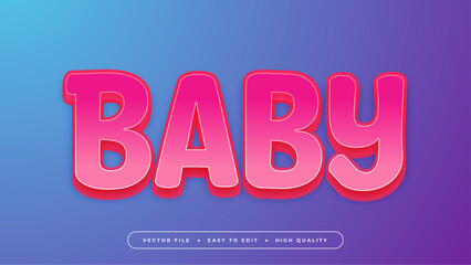Colorful baby 3d editable text effect - font style