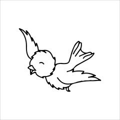 vector illustration of flying bird outline