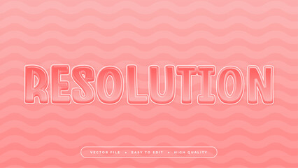 Pink white resolution 3d editable text effect - font style