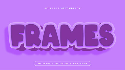 Purple white frames 3d editable text effect - font style