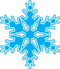 blue and white snowflakes. christmas decoration. snowflake . Flat, cartoon. winter icon on transparent, png.