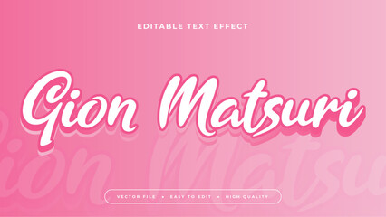 Pink white gion matsuri 3d editable text effect - font style