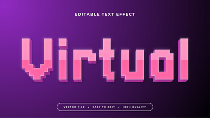Purple pink virtual 3d editable text effect - font style