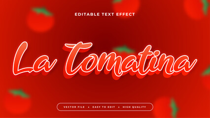 Red green and white la tomatina 3d editable text effect - font style