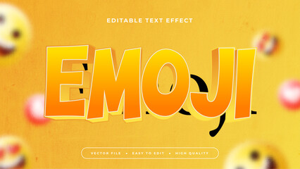 Colorful emoji 3d editable text effect - font style - obrazy, fototapety, plakaty