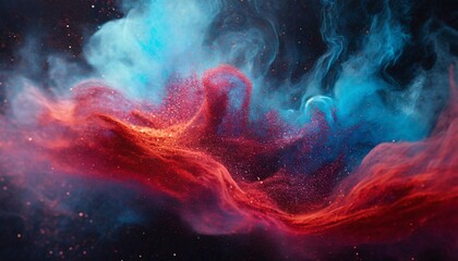 Red blue color smoke. Paint water splash. colorful smoke on dark background 