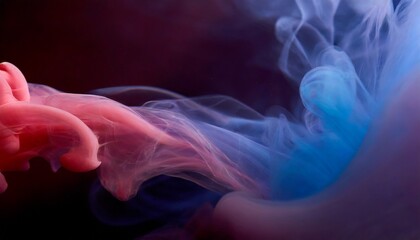 Fototapeta premium Red blue color smoke. Paint water splash. colorful smoke on dark background