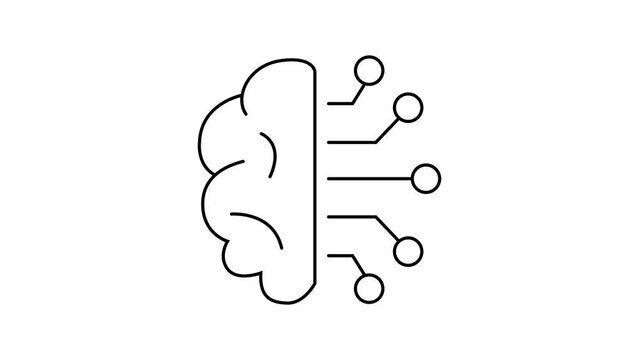 the brain. the idea. neural network. artificial intelligence. a task. purpose. the icon. vector.