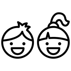 Children Outline Icon