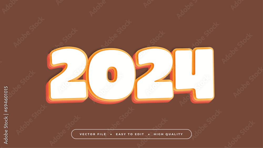 Poster Colorful 2024 3d editable text effect - font style