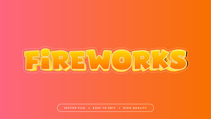 Pink orange and yellow fireworks 3d editable text effect - font style